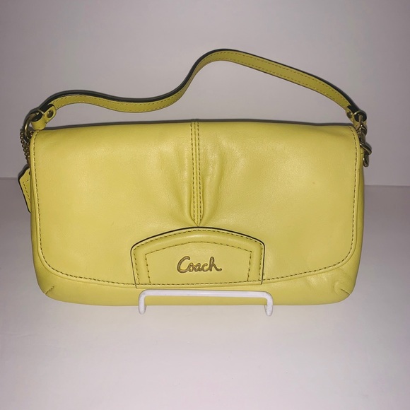 Beautiful X-Large Coach Wristlet Chartreuse color - Picture 1 of 4